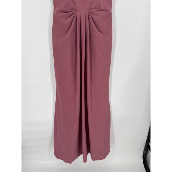 Kay Unger Sansa Womens Size 4 Pink Pleated Bateau Neck Sleeveless Formal Gown - Picture 5 of 14